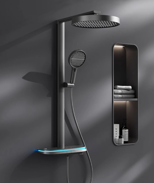 Smart Thermostatic LED Rainfall Shower System