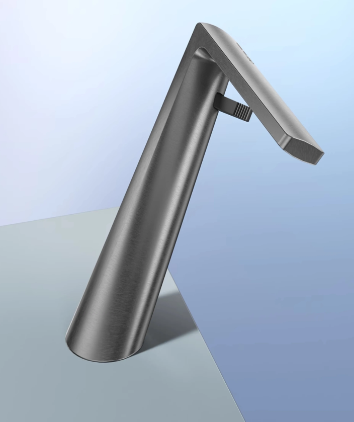 Modern Angular Basin Faucet with Adjustable Waterfall